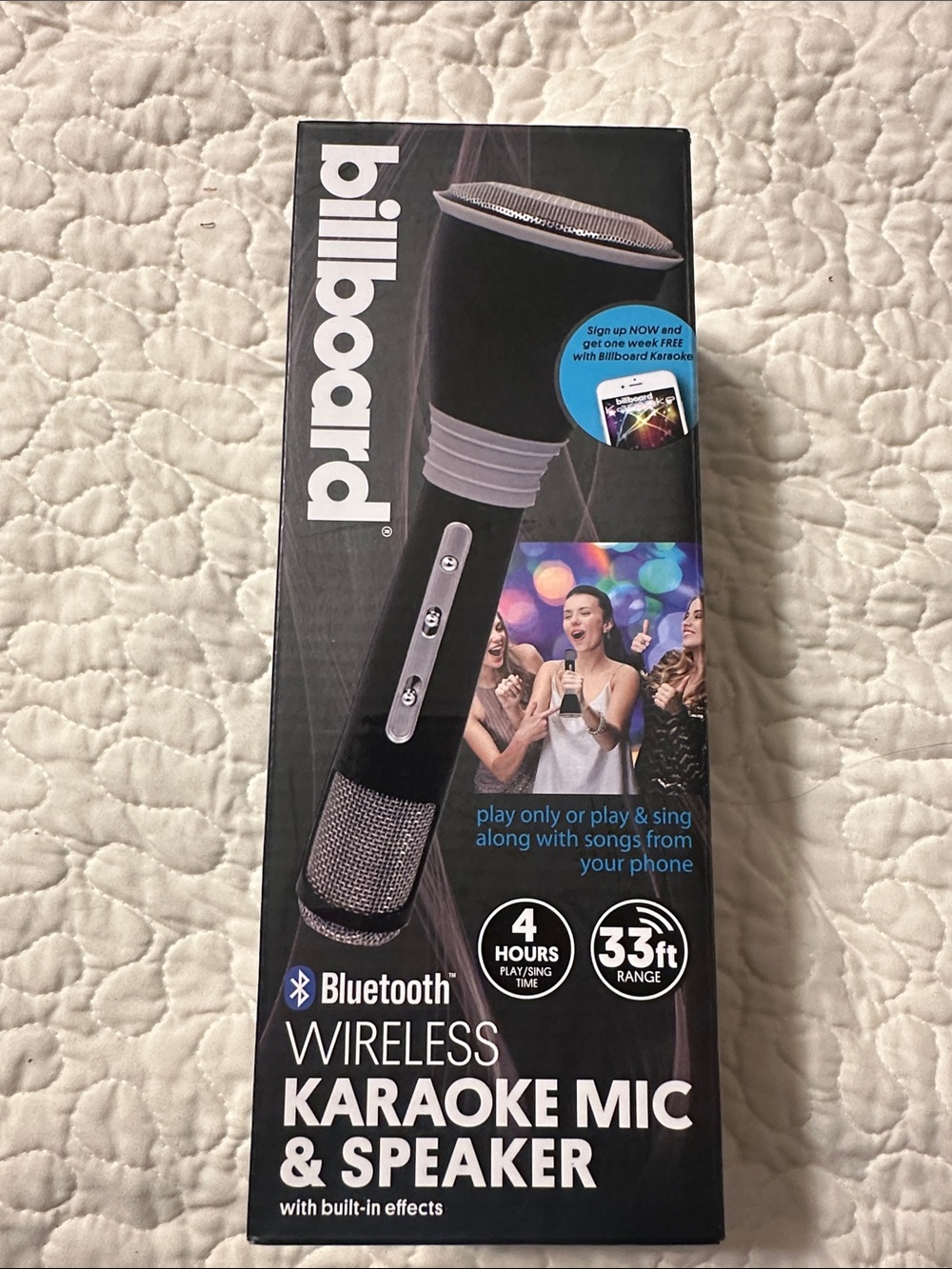 Billboard Bluetooth Wireless Karaoke Mic & Speaker - Black